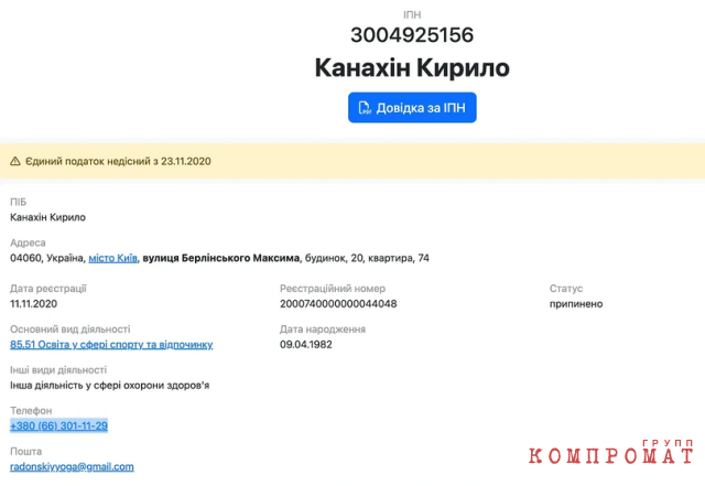 Now IP Kanakhina* has been liquidated, but all contacts are still active